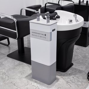Nouvelle station de lavage de cheveux pour salon de coiffure, meuble professionnel avec bac à shampoing et rangement pour salon de coiffure et institut de beauté - Product Image 3