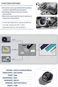 Machine automatique <span class=keywords><strong>de</strong></span> fabrication <span class=keywords><strong>de</strong></span> bandeaux anti-transpiration à 4 aiguilles, machine à <span class=keywords><strong>coudre</strong></span> automatique pour bandeaux anti-transpiration, casquettes <span class=keywords><strong>de</strong></span> baseball, bandeaux pour chapeaux Fedora - Product Image 3