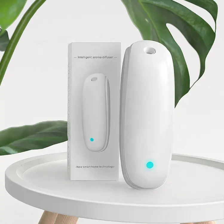 Distributeur d'arômes à ultrasons intelligent blanc alimenté par batterie désodorisant prise murale diffuseur de parfum pour hôtel de toilette à domicile