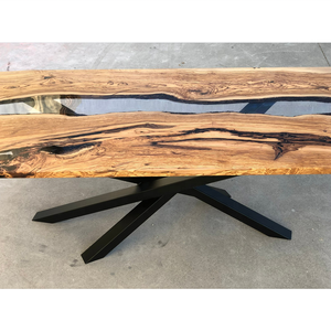 <span class=keywords><strong>Mesa</strong></span> <span class=keywords><strong>de</strong></span> madera <span class=keywords><strong>de</strong></span> resina epoxi transparente para el hogar, mueble <span class=keywords><strong>de</strong></span> madera maciza con forma cuadrada o redonda - Product Image 4