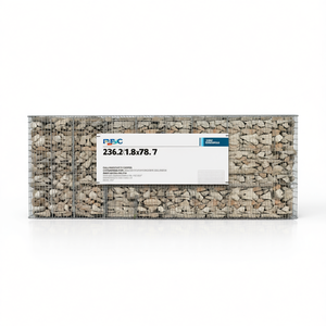 Muro de gaviones de acero galvanizado PBC 236.2x11.8x78.7 con cubiertas para paisajismo - Product Image 1