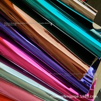 Tissu miroir TPU pour chaussures, sacs, sacs à main, bijoux, vêtements, avec base en cuir PU et effet miroir laser métallique décoratif, Guangzhou 0.8mm