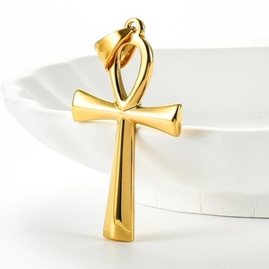 Colgante de cruz amuleto religioso para collar, cadena de acero inoxidable para mujer y hombre, dijes de gargantilla, accesorios de joyería cristiana DIY, regalo - Product Image 1
