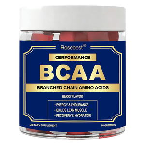 Rosebest Integratori in Gommose di <span class=keywords><strong>BCAA</strong></span> (Aminoacidi a Catena Ramificata) da 1000mg per il Recupero Muscolare, Gusto Naturale, Etichetta Privata OEM all'Ingrosso - Product Image 1