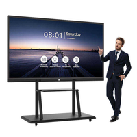 Machine tout-en-un LCD tactile 4K pour conférence et enseignement, 55/65/75 pouces, avec support au sol pour magasin de détail - Meilleures ventes