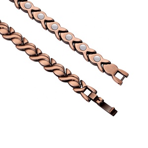 Bracelet magnétique en cuivre <span class=keywords><strong>rouge</strong></span> pour femmes, thérapie magnétique, énergie, FIR, Germanium, Tourmaline, ions, équilibre magnétique - Product Image 4