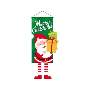 Buon natale striscioni di natale decorazione di natale distico bandiera appesa bandiera di Babbo Natale griglia quadrata bandiera appesa per feste - Product Image 3