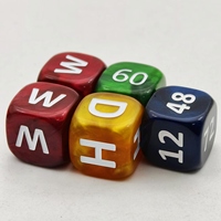 Ensemble de dés alphabétiques de luxe personnalisés en acrylique et résine, multicolores marbrés, pour jeux de table classiques et divertissants, design unique