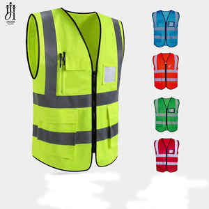OEM 120g/M2 高視認性反射安全ベスト 建設安全ジャケット 道路走行作業安全セキュリティ反射ベスト - Product Image 4