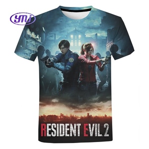 2025 Hot trò chơi video Resident Evil in cho mùa hè giản dị 3D in ấn Áo sơ mi từ người đàn ông Vòng cổ cá tính Tops - Product Image 2