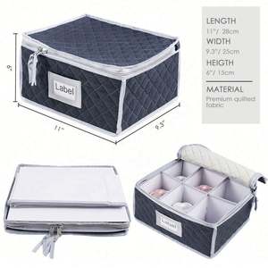 Boîte de rangement pour vaisselle en tissu de lin, vente chaude 2022, fournie directement par l'usine - Product Image 1