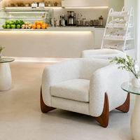 Canapé en tissu blanc multifonctionnel et arrondi - Modèle EziDone TB882 écologique et durable pour les pâtisseries, les salons de manucure, les hôtels, les centres commerciaux
