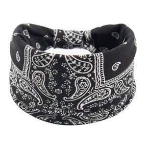 Diadema elástica de algodón anudada estilo bohemio al por mayor, turbante deportivo antideslizante con estampado Paisley europeo-americano, accesorios para el cabello para mujer. - Product Image 4