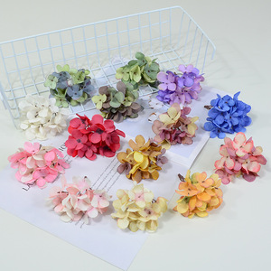 Fleur artificielle en soie Dongchen Crafts, hydrangea à 16 branches, effet peinture à l'huile, pour mariage, décoration intérieure, boîte cadeau, accessoire de chapeau - Product Image 1