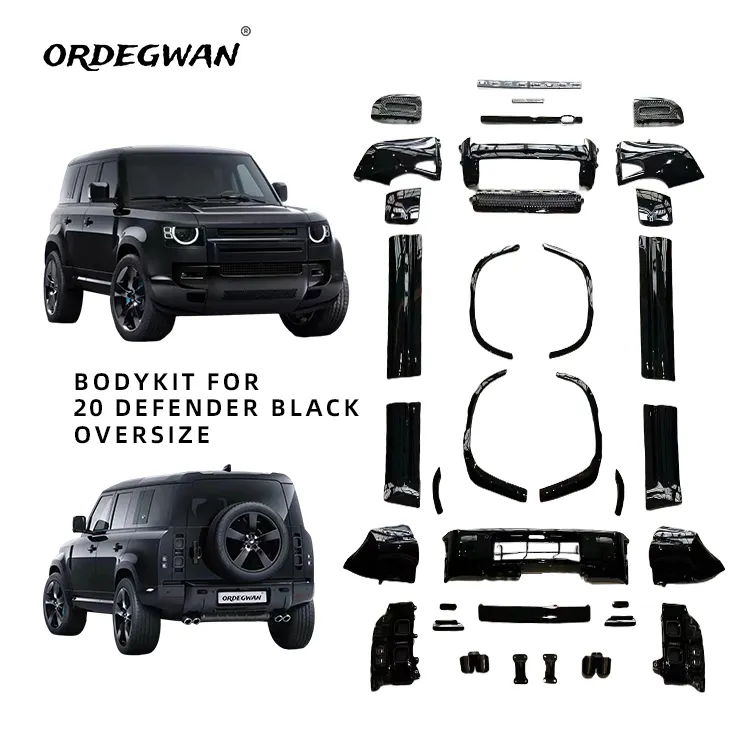 Wholesale Parts Bodykit Full Body Kit Set Modified Upgrade Auto Car For Defender 2020 Black Style For Land Rover