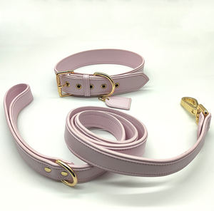 Collier de chien fait à la main de luxe premium réglable en cuir végétalien de couleurs vives - Product Image 6