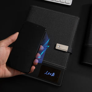 Personalizado de luz LED logotipo Powernbank Notebook organizador regalo con paquete de caja para regalo evento USB Cartera de <span class=keywords><strong>Agenda</strong></span> - Product Image 5