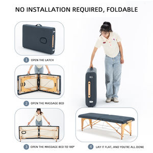 Lettino da Massaggio Portatile a 3 Sezioni, Altezza Regolabile per Salone, Clinica e Uso Domestico - Product Image 3