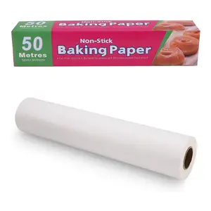 未漂白的不粘烘烤羊皮纸卷食品级烹饪纸用于烘烤面包饼干平底锅烤箱空气油炸