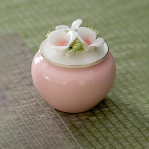 Urna Commemorativa <span class=keywords><strong>in</strong></span> Ceramica per Ceneri di Gatti a Basso Prezzo, Design Floreale, Piccolo Portaceneri per Cremazione, Regalo per Amanti dei Gatti - Product Image 4