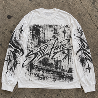 Sweat-shirt à manches longues pour homme, coupe ample, imprimé numérique, col rond, jersey de coton, streetwear d'automne