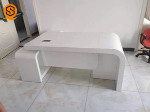 Moderno blanco ejecutivo CEO Oficina escritorio gerente L forma estación de trabajo escritorio Mesa escritorios de oficina - Product Image 5
