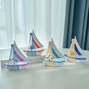 Modelo de Velero Mediterráneo, Barco de Madera Decorativo, Paquete de Varias Piezas, Decoración de Escritorio con Temática Marina, Regalo para Sala de Estar - Product Image 3