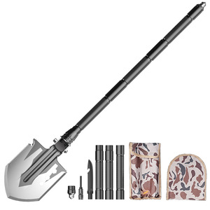 YUANTOOSE Pelle de tranchée multifonctionnelle en acier 3CR13 de 2,5 mm, finition miroir, pelle pliante pour camping en extérieur - Product Image 4