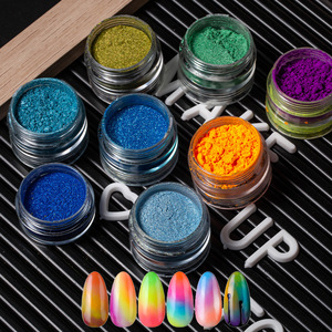 6 Polvos Acrílicos Fluorescentes Profesionales de Colores Mezclados Brillantes para Uñas, Polvo para Manicura DIY en Tarro - Product Image 5