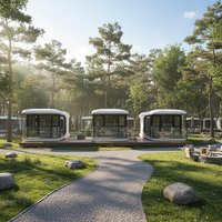 Cabine mobile modulaire, autonome, intérieur personnalisable, hébergement portable pour le camping en pleine nature
