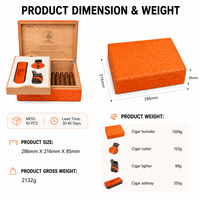 Boîte à cigares GUEVARA ODM OEM avec logo personnalisé, en bois de cèdre grain d'autruche, double couche, grande capacité, boîte cadeau pour cigares, vente en gros