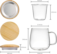 Tasses à thé en verre avec passoire et couvercle tasses à thé en verre borosilicate résistant à la chaleur pour le thé en fleurs et le thé en vrac