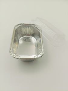 Récipient en aluminium pour moules à pain en aluminium Boîte à pouding de petite taille avec couvercle en plastique 110ml - Product Image 6