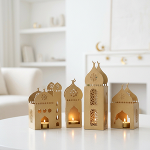 Lámparas de Metal con Forma de Mezquita en Color Dorado para Decoración del Hogar en Ramadán - Product Image 1