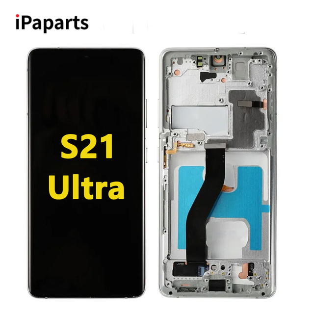 Wholesale LCD Touch Screen Digitizer Assembly Replacement for S21 Ultra with Frame Black 1 Year Warranty
