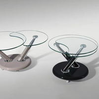 Table basse en verre moderne convertible et rotative Table de salon pliée Table de café de nombreuses options de couleur en usine