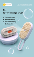 Brosse de toilettage et de massage pour animaux de compagnie en ABS de haute qualité avec réservoir de liquide intégré et fonction de pressage pour le bain des chats et chiens