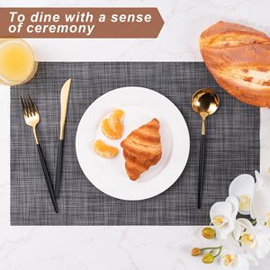 Vente en gros de sets de table tissés antidérapants résistants à la chaleur pour décoration de mariage personnalisés, napperon en <span class=keywords><strong>vinyle</strong></span> PVC lavable pour la maison, la <span class=keywords><strong>cuisine</strong></span> et la table à manger - Product Image 2