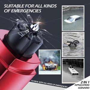 Kit d'outils d'évacuation d'urgence portable 2-en-1 : brise-vitre de voiture et coupe-ceinture de sécurité, marteau de sécurité automobile en alliage d'aluminium <span class=keywords><strong>KLEAR</strong></span> - Product Image 4