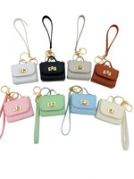 Mini sac de luxe en cuir PU, porte-clés, pendentif pour sac, accessoires féminins, petit sac pour écouteurs, porte-monnaie boutique, pendentif porte-clés