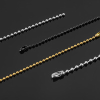 Cadena de Bolas de Acero Inoxidable Chapada en Oro DIY, No se Deslustra, para Joyería, 1.5mm 2mm 2.4mm 3mm 4mm 5mm