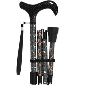 Cane For Elderly Lightweight Four Section Telescopic Portable Non Slip <b>Walking</b> <b>Stick</b> With Rubber Tip For Home Outdoor Use - Product Image 2