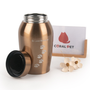 Wholesale 1000ml Animal Urn American Style Stainless Steel Pet Cremation Urn with Screwed Lid for Cat and Dog <strong>Ashes</strong> <strong>Keepsake</strong> - Product Image 2