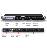 Processeur audio numérique professionnel Nuoxun AD408 DSP 4 entrées 8 sorties, système de gestion des enceintes, 48 kHz, égaliseur 11 segments
