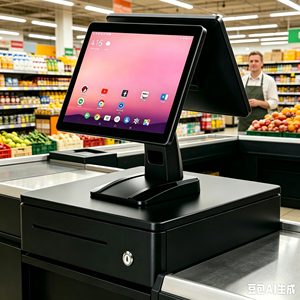 Sistema POS HS-ST54 con <span class=keywords><strong>Grande</strong></span> Cassetta Portadenaro, Registratore di <span class=keywords><strong>Cassa</strong></span>, Stampante Bluetooth 80mm, Schermo Doppio da 15 Pollici, CPU 3568, Memoria 4GB+64GB - Product Image 4