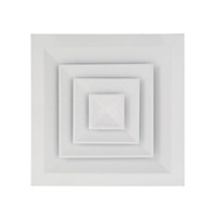 Cvc Plafond Conduit En Aluminium 4 Voies Retour Air Carré Diffuseur D'air pour Climatisation Utilisé