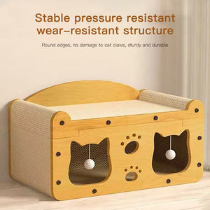Kare yeni dayanıklı ve kırılmaz ahşap karton kutu Pet kedi tırmalamak kurulu kedi evi yatak evde - Product Image 3