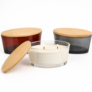 Frascos de vidrio ámbar vacíos con tapas para hacer velas y empaques al por mayor - Product Image 1