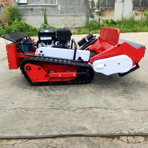 Petit robot coupe-herbe <span class=keywords><strong>largeur</strong></span> de coupe 800mm/1000mm/1200mm grande puissance moteur diesel télécommande tondeuse à gazon sur chenilles tondeuse à fléaux - Product Image 4