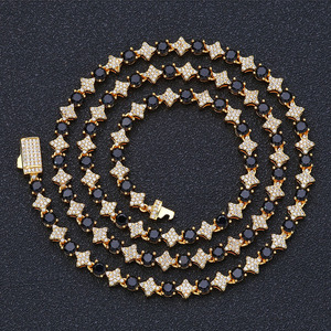 New <strong>Cross</strong> Star Zircon silver tennis <strong>chain</strong> 6mm for men,Plated Necklace, hip hop jewelry Personality Gift Party Wholesale - Product Image 5
